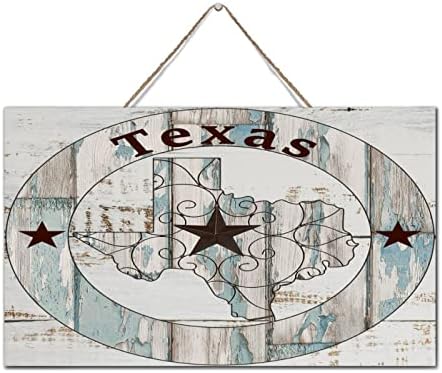 AUTRAVELCO TEXAS TEXAS STAR MAPO DO LOME PENANDO DÉCORA DE MUITO DE MADEIRA Sinais de madeira 6x10 polegadas Texas Love Cowgirl Cowgirl
