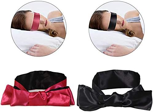 Máscara para os olhos para dormir, 2 pacote de cetim categorias de cetos Capas de olhos suaves de seda confortável para jogos de dormir