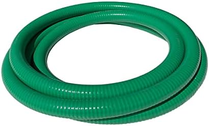 Mangueira de sucção de PVC verde pesado GLOXCO para transferência de água, pressão máxima de 65 psi, 2 de diâmetro interno, comprimento de 20 pés