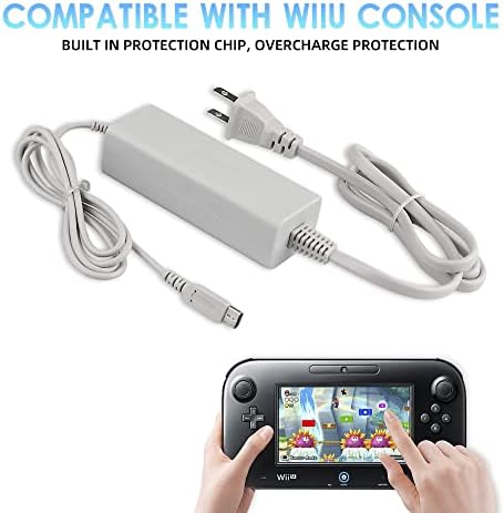 Carregador para Wii U gamepad, carregador de adaptador de energia CA para Nintendo Wii U Gamepad Remote Controller