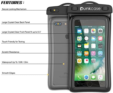 Bolsa de telefone à prova d'água, bolsa de estojo seca universal punkbag para a maioria dos telefones celulares incl. iPhone 8 Plus