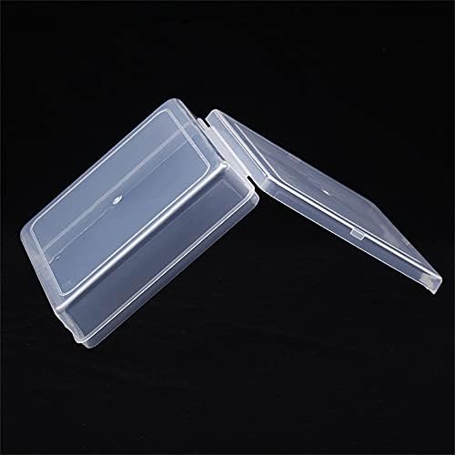 Caixa de armazenamento clara de organizador de plástico quadrado de 4pc com tampa articulada, 5,9 x5.9 x1.4 caixa de armazenamento de viagens de embalagem para cosméticos, ferramentas, gancho de cabelo e mais itens pequenos, adesivos de marca de 24pc