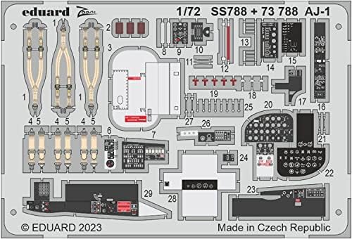 Eduard Edu73788 1/72 Americano AJ-1 Peças Gravadas de Aux-1 Peças de Modelo de Plástico