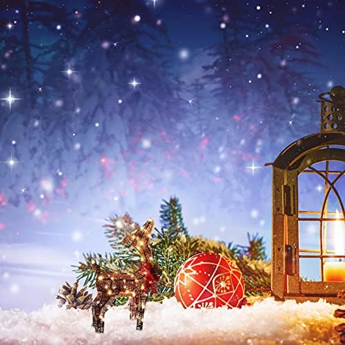 Lâmpada decorativa de rena de Natal, cervos brilhantes com luzes de tira para decoração de pátio ao ar livre, Luzes de LED de veados