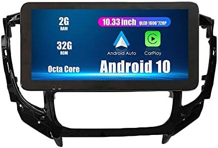 WOSTOKE 10.33 QLED/IPS 1600X720 Creca de toque CarPlay & Android Auto Android Autoradio Navigação de carros Estéreo