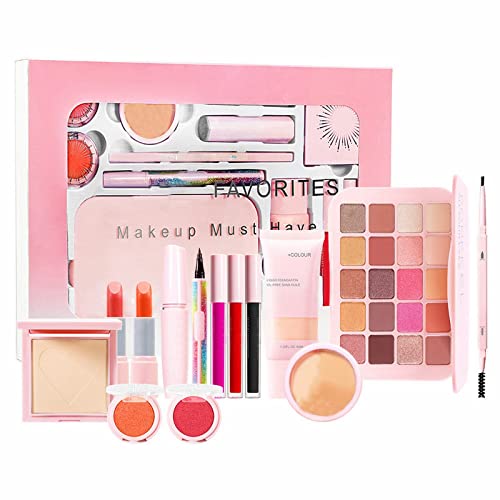 Kit de maquiagem de batom de cetim para mulheres kit de maquiagem completa Conjunto de presentes multiuso kit de maquiagem inclui