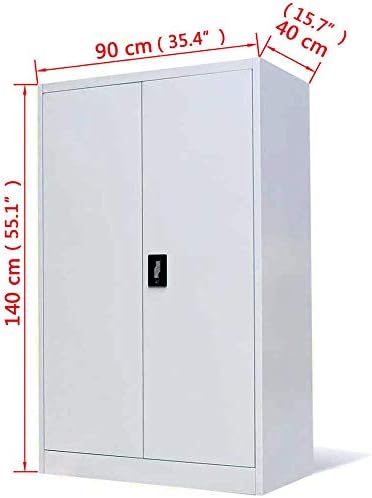 Gabinete 35,4 x15.7 x55.1 Aço Cinza Cinza da caixa de armazenamento interno da caixa de armazenamento