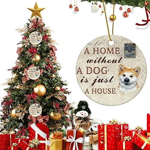 3 polegadas Uma casa sem cachorro é apenas uma casa japonesa akita citação ornamentos redondo enfeites de Natal para crianças meninos