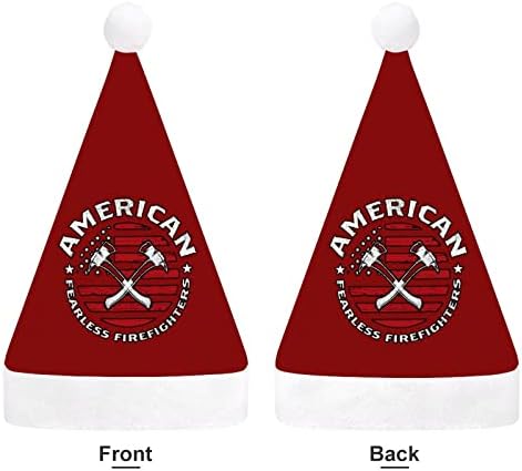 American Fearless Firefighter Chattle Hat do Papai Noel Hats de Natal Funny Hats Hats Hats para Mulheres/Homens