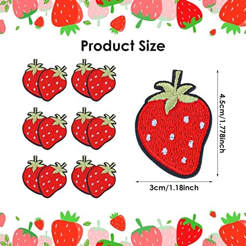 30pcs Strawberry Apliques Patches Bordados Diy Costura em Ferro Em Fruta Jeans Cute Patche Para Roupas Infantis, Jaquetas, Mochilas,