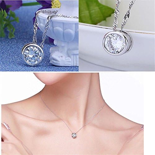 SOPAPORN Women Fashion Fashion Round Crystal Rhinestone Chain Pingente Colar Pingente Gift