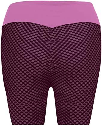 Shorts atléticos de cintura alta mulher shorts plifos shorts de bunda Scrunch butt butt elástico cor de cor de malha de cor