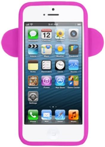 Decoração silip5monhp silicone premium para apple iphone 5 - desenho de cartoon design - 1 pacote - embalagem de varejo - rosa quente