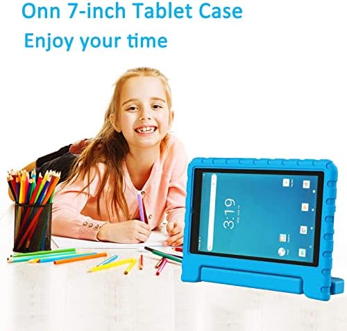 Onn 7 polegadas Caixa de comprimido 2020/2019 Modelo 100005206/100015685 Para crianças | Caso do tablet Blosomeet Onn 7 polegadas Tampa de proteção leve de corpo inteiro com suporte de alça para o tablet Onn 7 polegadas | Azul
