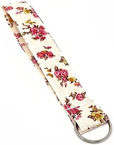 Doliphine Classic Floral Print Wristlet Fabric Chain Chain Key Chain for ID Badge Holder, Key FOB, Key, USB, bolsa
