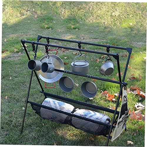 INOOMP 1 Conjunto de camping rack rack de viagem Tripé Grill Tools Cabides para roupas Piquenique Tripé Dão de cozinha CANDEIR