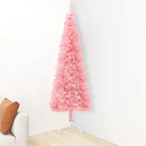 Vidaxl Slim Artificial Half Christmas Tree com Stand Pink 70.9