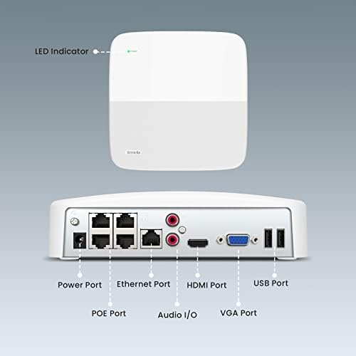 Tenda n6p-8h poe nvr 8ch, gravadores 4k POE NVR, canal nvr 8, 1080p/3mp/4mp/5mp/8mp Surveillance Recordadores NVR, H.265 nvr,