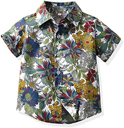 Criança infantil de verão garoto de menino roupas casuais de manga curta camiseta floral camisa de praia tampes Outwear muscle shirt pack