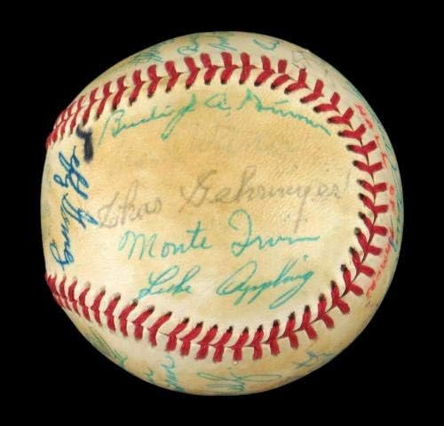 1982 Hall da fama assinada beisebol 26 SIGS Ruffing Marquard Lindstrom Kelly JSA - Bolalls autografados