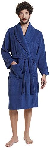 Robo masculino de Siiorro Terry Cotton Robe Shawl Gollar Soft Bath Bath Robes Comprimento da panturrilha Loungewear para spa
