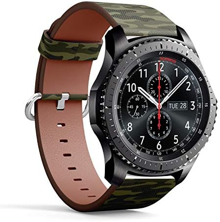 Compatível com Samsung Gear S3 Frontier/Classic - Leather Watch Wrist Band Strapelet com pinos de liberação rápida