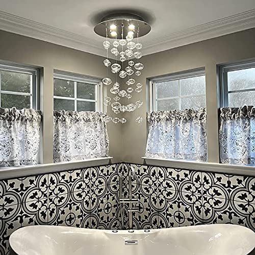 Iluminação moderna do lustre de bolha moderna, lustre de banheiro de lâmpada flutuante sobre a banheira com vidro transparente,