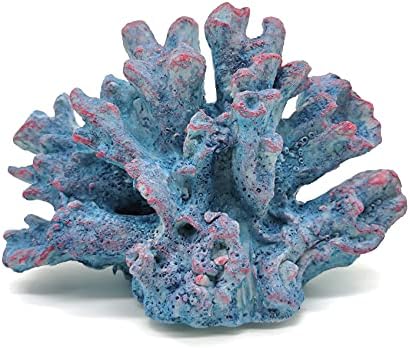 E.YOMOQGG AQUARIUIM CORAL POLYRESINA ORNAMENTOS, Decoração artificial de recifes de coral azul para tanques de peixes e decoração de paisagem