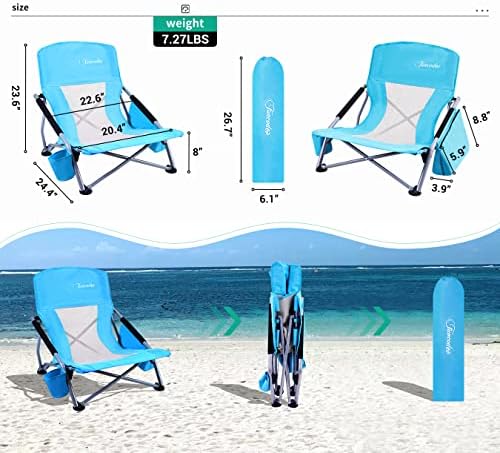 FUNCODE BIN de armazenamento de acampamento com capa de madeira+ cadeira de praia com bolsa mais refrigeradora de 1 pacote azul.