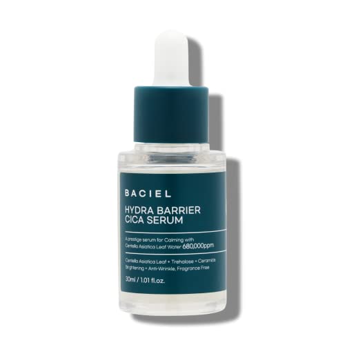 BACIEL - HYDRA BARRIERRIDA CICA SERO ㅣ 68% Centella Leaf, Trehalose, Ceramida - Fragrância Free - Hidratante leve coreano para rosto