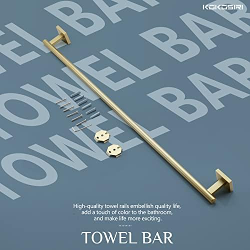 Barra de toalha de banheiro kokosiri 32 '' suporte de toalha para banheira armário de cozinha trilhos de toalha de 32 polegadas de aço inoxidável de ouro B4005bg-l32