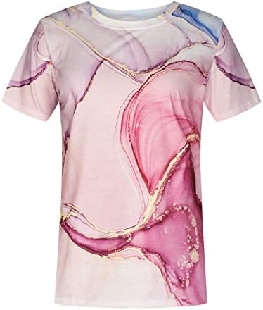 Mulheres blusas de mármore Floral Graphic Tops Tshirts