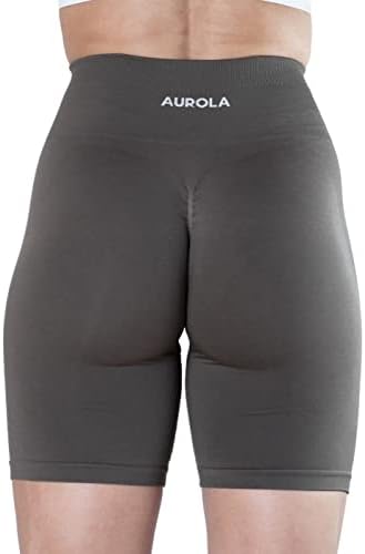 Aurola shorts atléticos femininos com cintura alta de ginástica esportiva ginástica yoga elástico treino 7,5 shorts de bicicleta