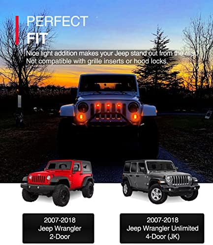 Kit de barra de luz de grade de grade de LED pré-corredora para 2007-2018 Jeep Wrangler JK 2 portas/ilimitado 4 portas, plug