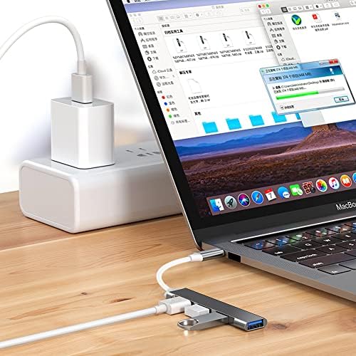Extensões de cubo USB mini Mini USB, alumínio 4 porta USB 3.0/2.0 5 Gbps de alta velocidade transmissão de dados USB Splitter Ultra-Slim USB Data Hub portátil para MacBook Pro Air HP XPS XPS XPS XPS