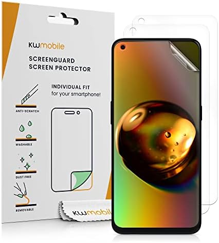 Conjunto Kwmobile de 3 protetores de tela compatíveis com o OnePlus Nord N10 5G - protetor de tela Crystal Clear Display Film Pack para telefone