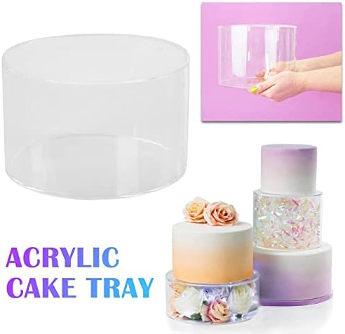 RUIFAYA CLARE ACRYLIC PRYLICO Caixa de bolo Riser de bolo de suporte, Riser de pedestal transparente Pedestal, Cupcake Tower Display