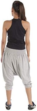Ahikah Cotton Organic Yoga use cintura alta harém hipoalergênico curto