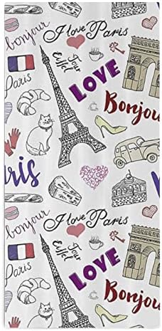 Eu amo toalha de pano de panorama de Paris 28,7 x13.8 face panos superfina fibra altamente absorvente toalhas de mão toalhas de mão