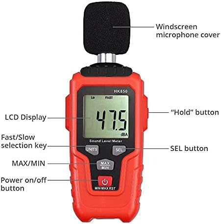 Volume de ruído do medidor de decibéis BHVXW Medindo o medidor de nível de som digital do testador de monitoramento de decibéis auto-calibrado