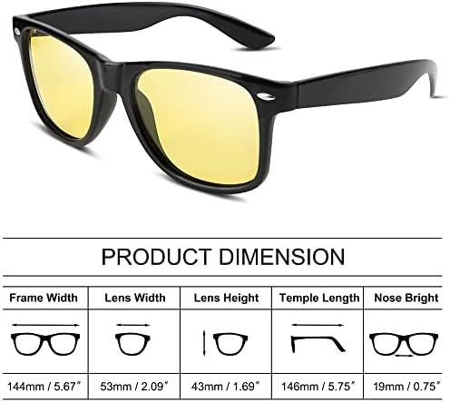 Óculos de visão noturna polarizados anti-Glare, HD Night Driving Yellow Glasses for Mulher Men