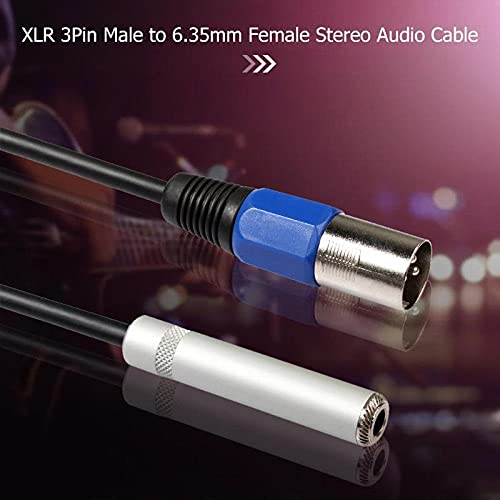 Lhlllhl masculino a 6,35 mm fêmeo fêmea cabo de áudio Jack de 3pin fêmea a 6,35 mm fêmea adaptador de cabo estéreo fêmea cabo