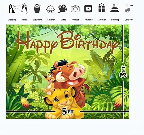 Rei Lion King para a festa de aniversário 5x3ft selvagem safari de feliz aniversário backding rei lion rei para menino