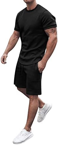 2023 roupas masculinas de 2 peças roupas de manga curta casual camisetas de ajuste e shorts esportivos de traje esportivo de