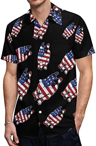 Camisetas masculinas de bandeira patriótica Bulldog dos EUA