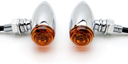 KRATER MOTORCYCHE 2 PCs Chrome Amber Turn Signals Lights Compatível com Harley Davidson Dyna Glide Glide FXDWG FXWG