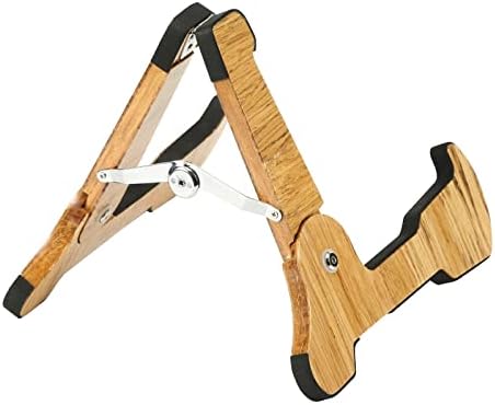 Miwayer Guitar Stand Wood Bamboo A-frame A-Frame espessado Universal, com proteção de couro macio, acessórios de guitarra