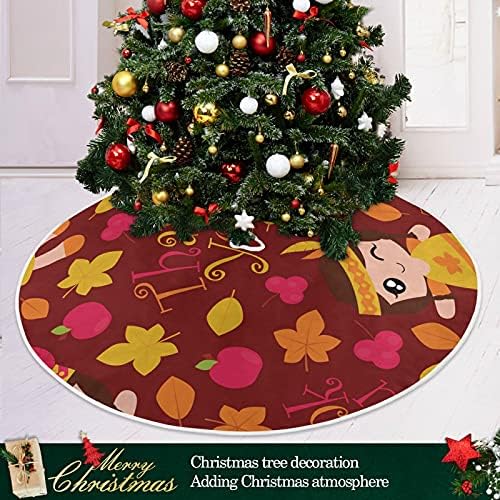 Feliz Dia de Ação de Graças, alimentos para a saia de árvore de Natal 36 polegadas/48 polegadas decoração para casa para saia de árvore de Natal para festas de férias de férias de Natal ornamentos de árvore