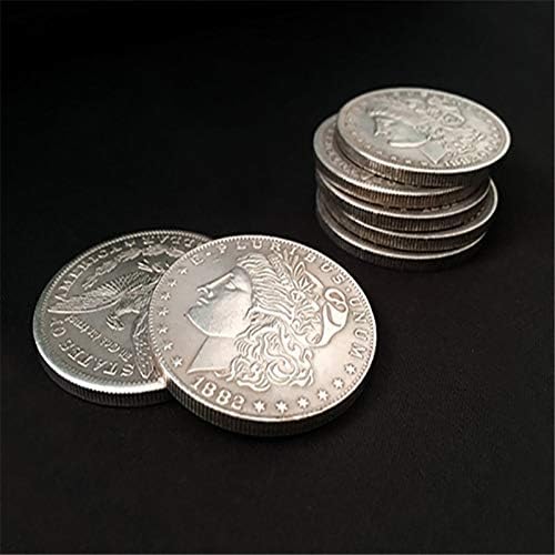 Zqion desfrutando morgan dollar shell e moedas conjuntos de mágica truques de moedas truques de moedas mágicas suportes de moedas