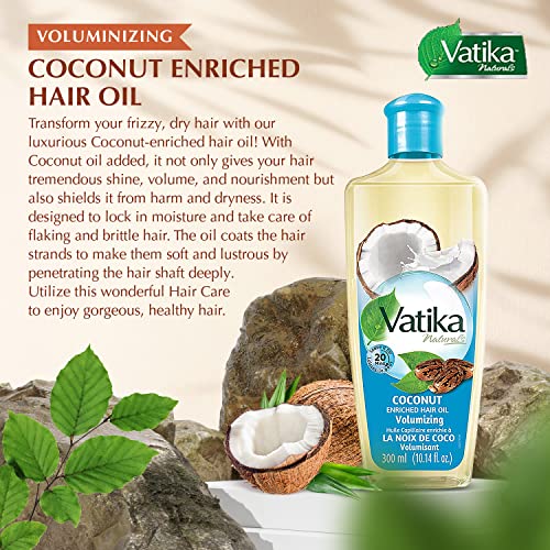 Dabur Vatika Naturals Óleo de Cabelo Enriquecido - Hidratação Natural, Fortalecimento e óleo de cabelo para couro cabeludo